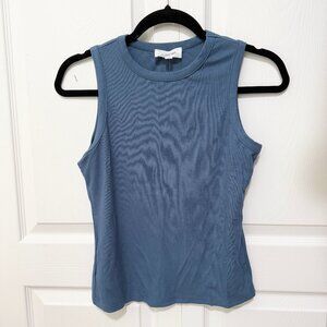 Women Kaileigh Cheny Knit Tank Top Casual Comfy in Blue Size Small